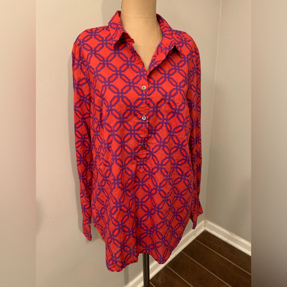 J Crew Bottom Down Cotton Shirt Size 12